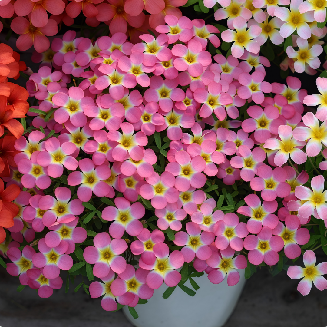 Oxalis Bulbs Collection – Pink, White, Peach Glow, Sunrise, Shy Moon, Medusa, Candy Box – Early Blooming Varieties