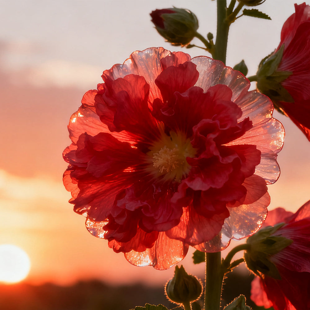 Hollyhock Red Seeds up to 50% Large Pack · 1000-9000 Seeds