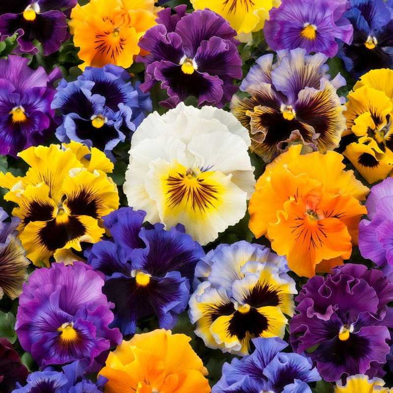Pansy Seeds - Crinkled Mixed Colors High Germination Onsaleseeds