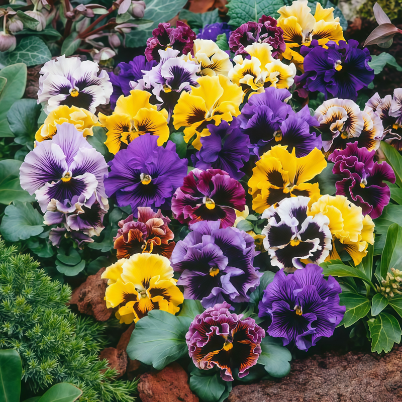 Pansy Seeds - Crinkled Mixed Colors High Germination Onsaleseeds