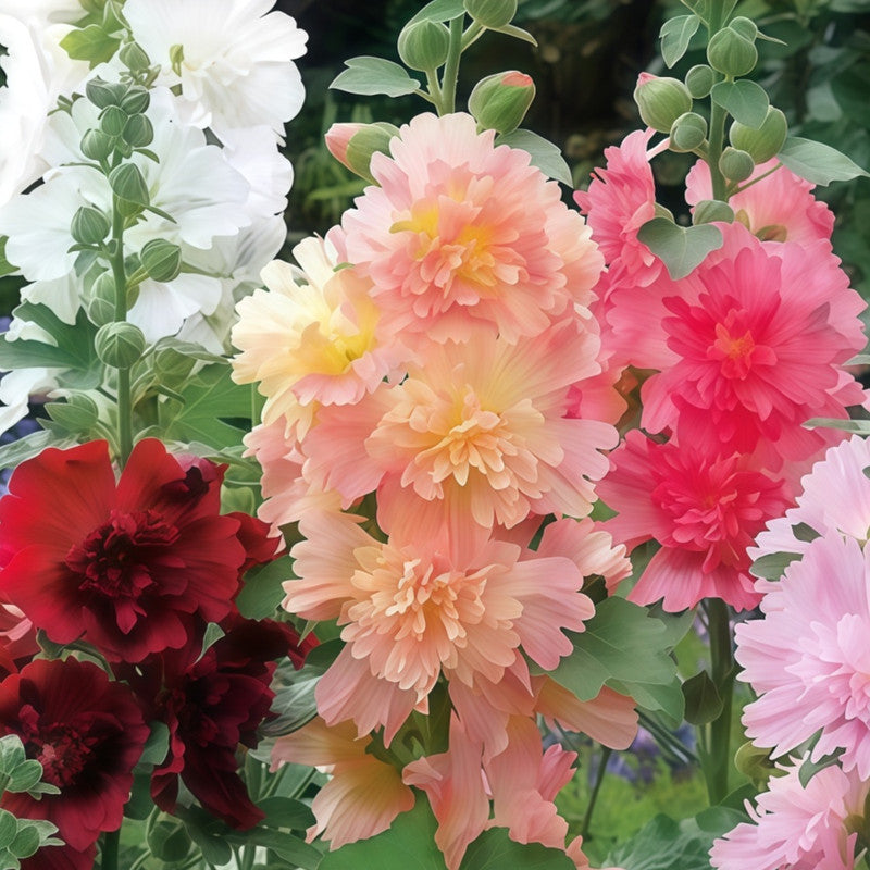 Hollyhock Mix Seeds up to 50% Large Pack · 1500-7500 Seeds